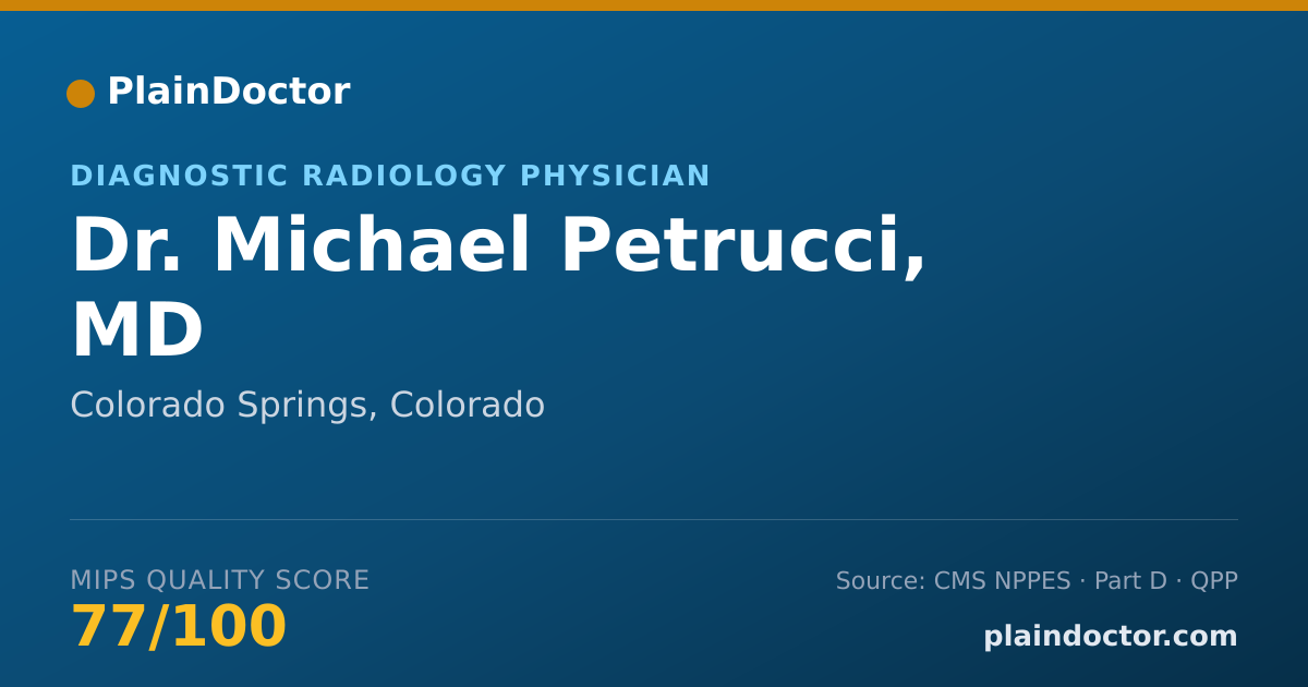 Shareable card for Michael Petrucci, MD - Diagnostic Radiology Physician, Colorado Springs, CO