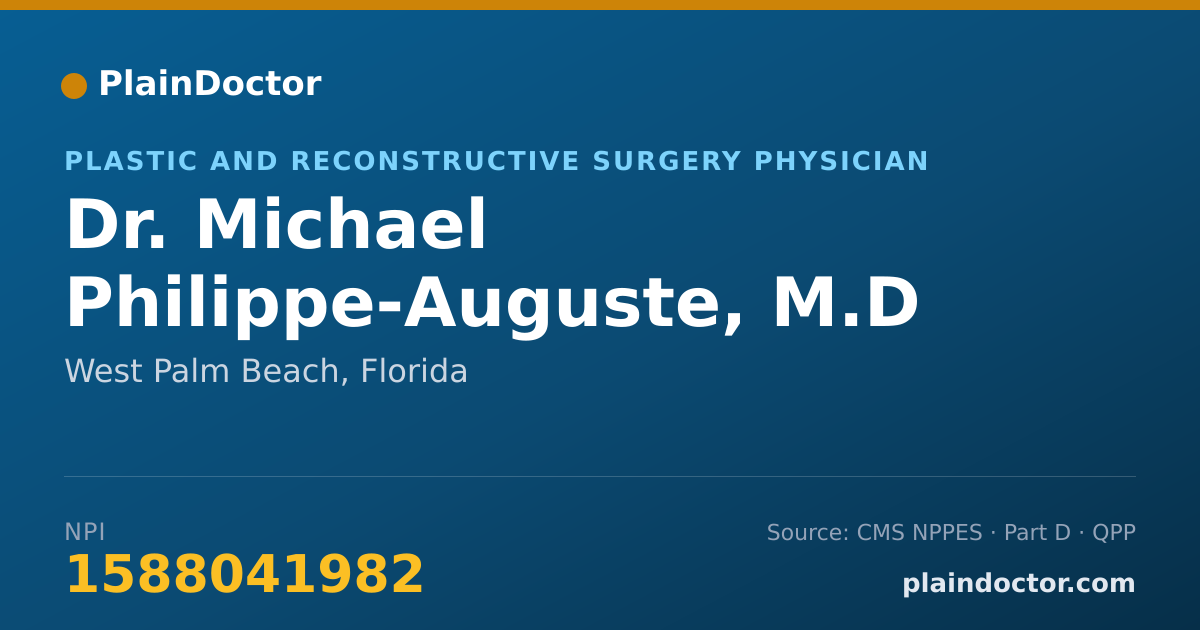 Shareable card for Michael Philippe-Auguste, M.D - Surgery Physician, West Palm Beach, FL