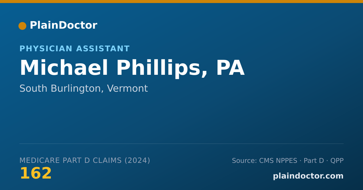 Shareable card for Michael Phillips, PA - Physician Assistant, South Burlington, VT