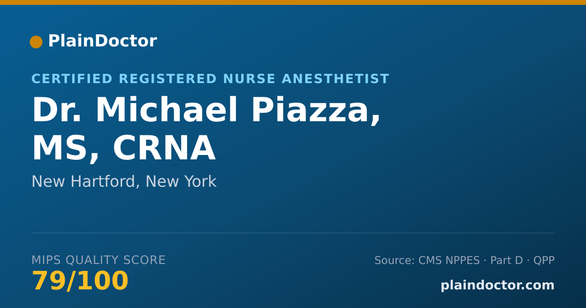 Shareable card for Michael Piazza, MS, CRNA - Certified Registered Nurse Anesthetist, New Hartford, NY
