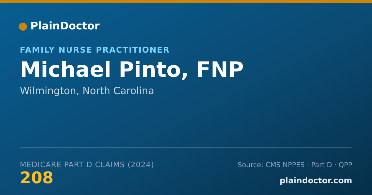 Shareable card for Michael Pinto, FNP - Family Nurse Practitioner, Wilmington, NC