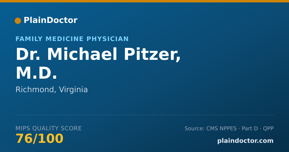 Shareable card for Michael Pitzer, M.D. - Family Medicine Physician, Richmond, VA