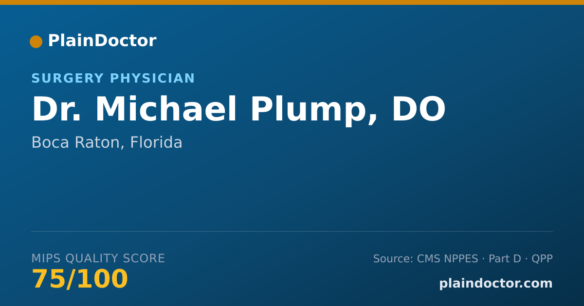 Shareable card for Michael Plump, DO - Surgery Physician, Boca Raton, FL