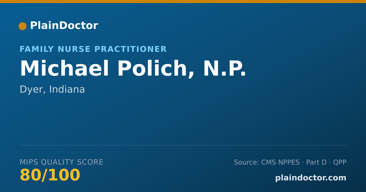 Shareable card for Michael Polich, N.P. - Family Nurse Practitioner, Dyer, IN