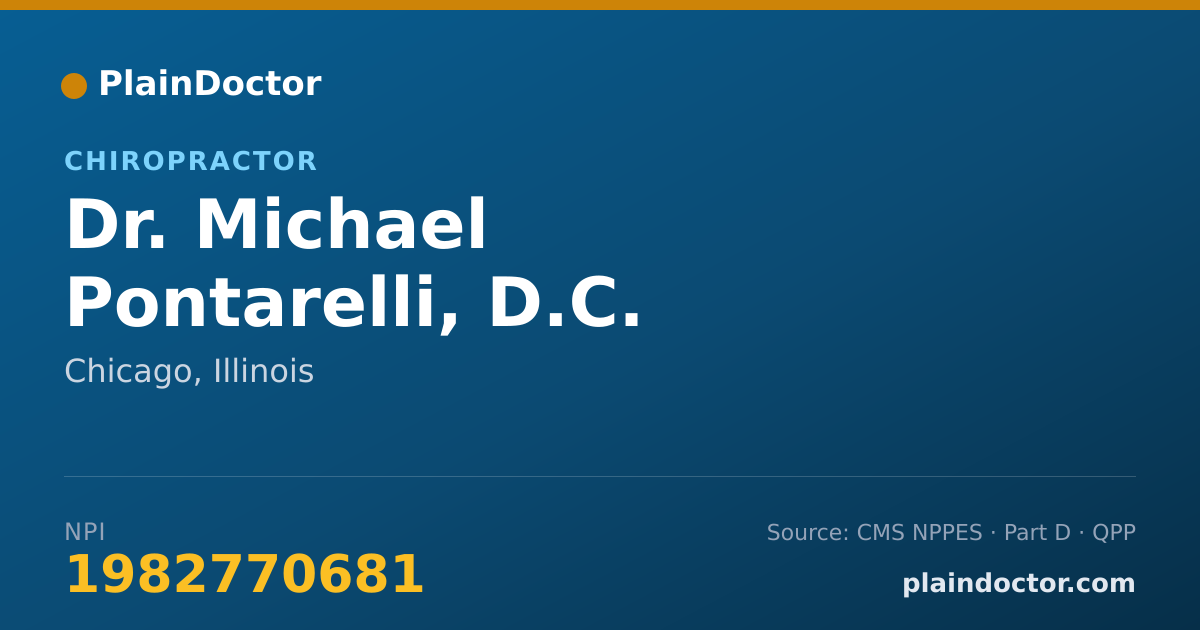 Shareable card for Michael Pontarelli, D.C. - Chiropractor, Chicago, IL