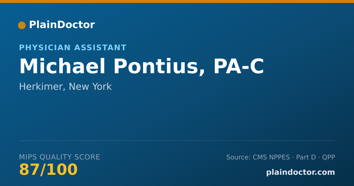 Shareable card for Michael Pontius, PA-C - Physician Assistant, Herkimer, NY