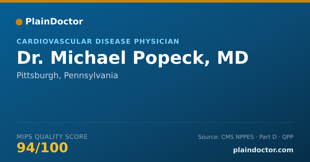 Shareable card for Michael Popeck, MD - Cardiovascular Disease Physician, Pittsburgh, PA