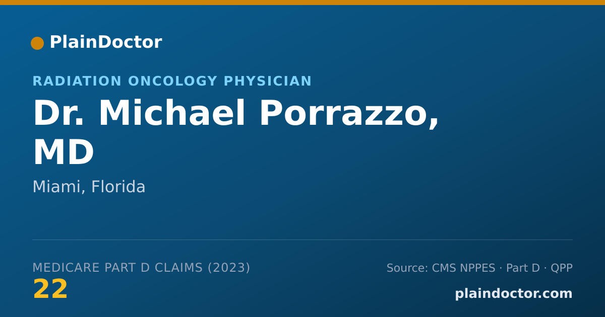 Shareable card for Michael Porrazzo, MD - Radiation Oncology Physician, Miami, FL