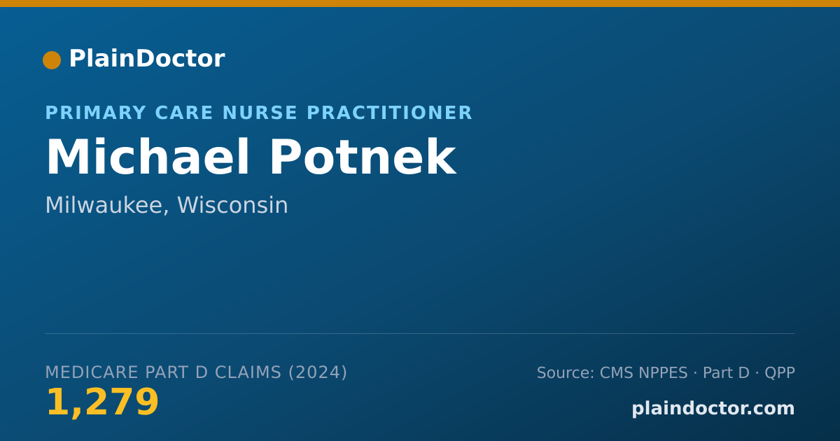 Shareable card for Michael Potnek - Adult Health Nurse Practitioner, Milwaukee, WI