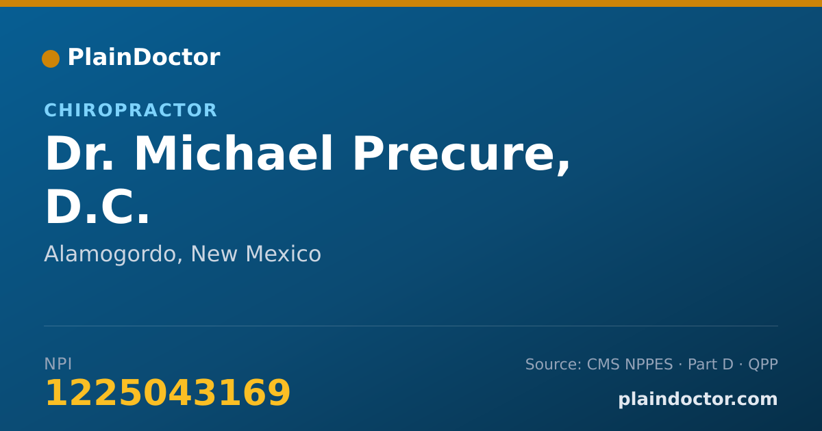 Shareable card for Michael Precure, D.C. - Chiropractor, Alamogordo, NM