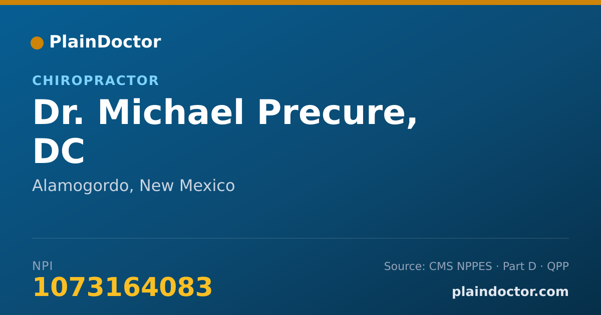 Shareable card for Michael Precure, DC - Chiropractor, Alamogordo, NM