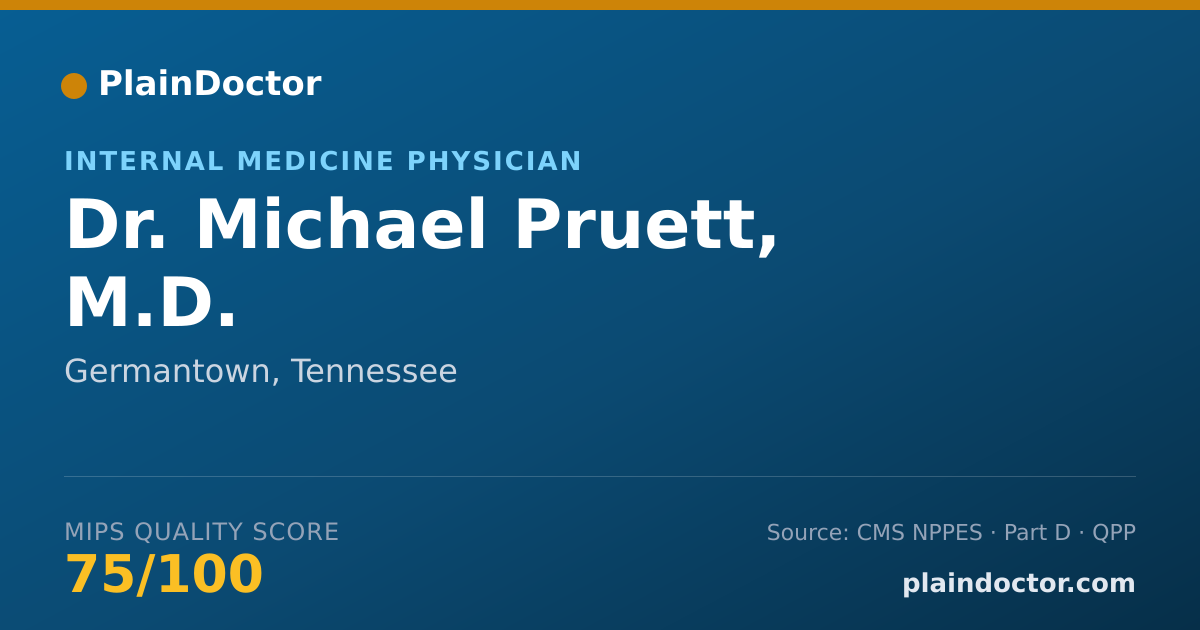 Shareable card for Michael Pruett, M.D. - Internal Medicine Physician, Germantown, TN