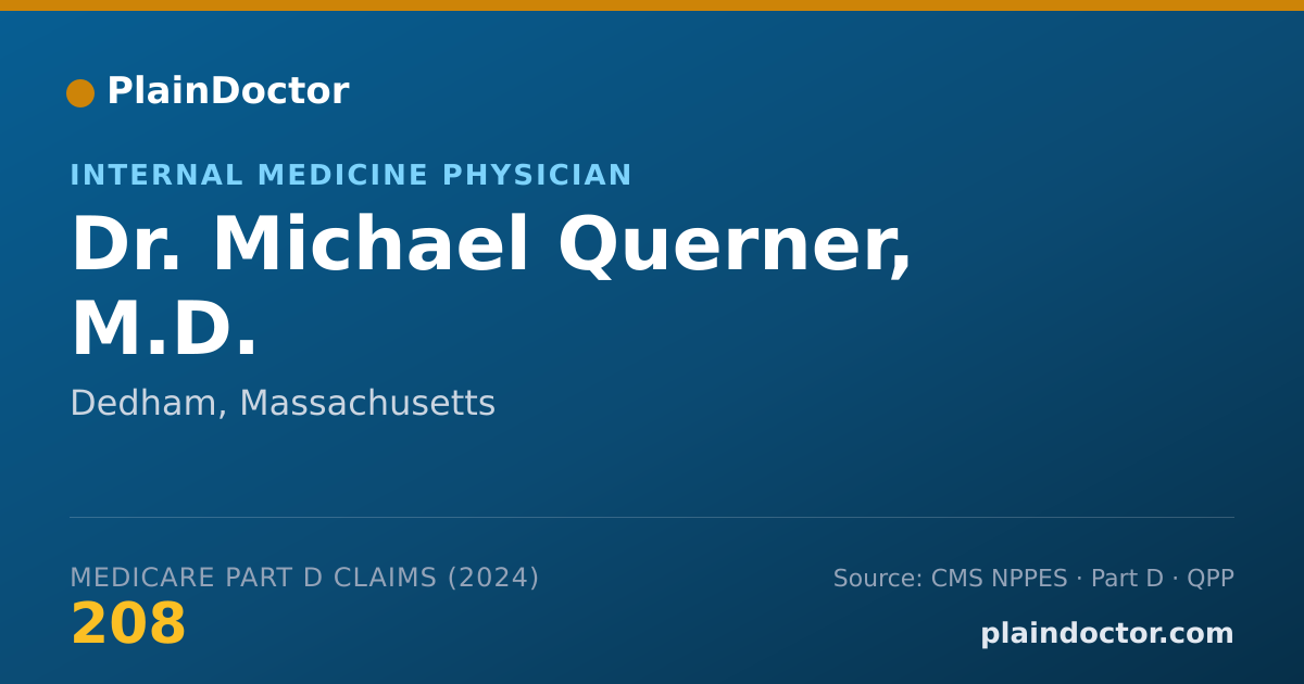 Shareable card for Michael Querner, M.D. - Internal Medicine Physician, Dedham, MA