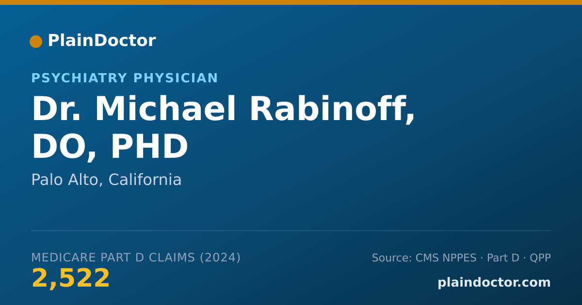Shareable card for Michael Rabinoff, DO, PHD - Psychiatry Physician, Palo Alto, CA