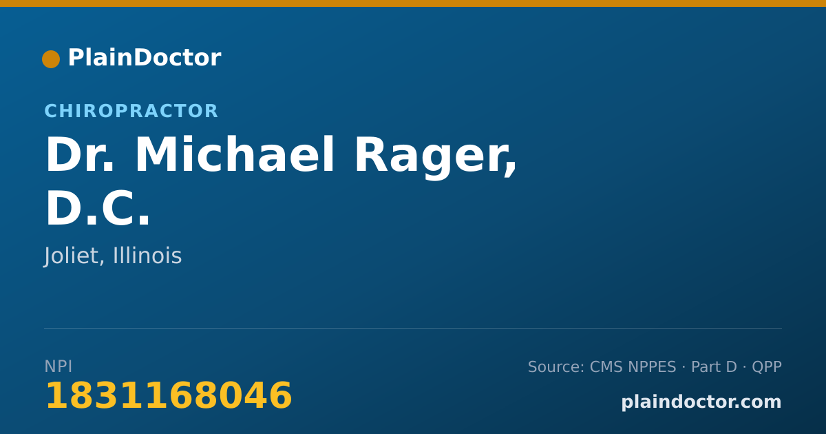 Shareable card for Michael Rager, D.C. - Chiropractor, Joliet, IL