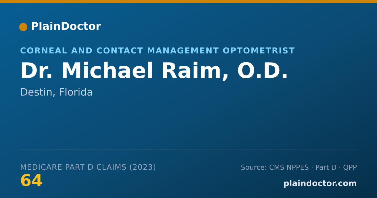 Shareable card for Michael Raim, O.D. - Corneal and Contact Management Optometrist, Destin, FL
