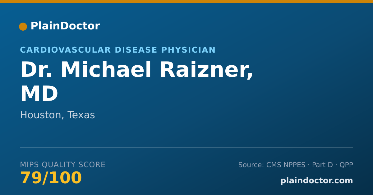 Shareable card for Michael Raizner, MD - Cardiovascular Disease Physician, Houston, TX