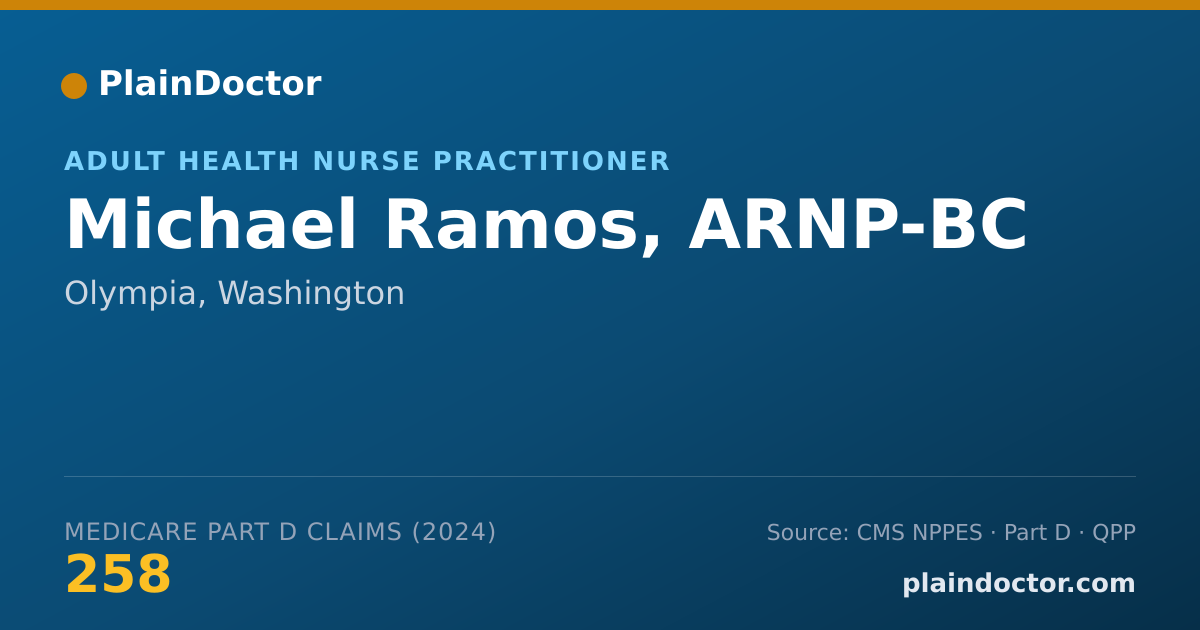 Shareable card for Michael Ramos, ARNP-BC - Adult Health Nurse Practitioner, Olympia, WA