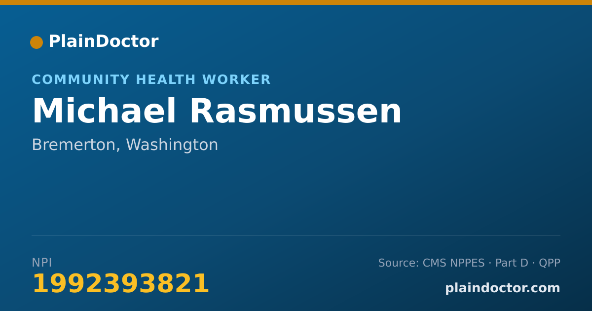 Shareable card for Michael Rasmussen - Community Health Worker, Bremerton, WA