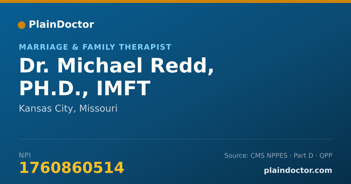 Shareable card for Michael Redd, PH.D., IMFT - Marriage & Family Therapist, Kansas City, MO