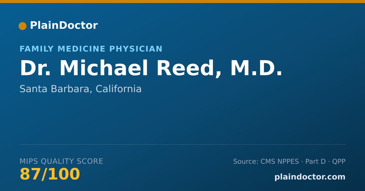 Shareable card for Michael Reed, M.D. - Family Medicine Physician, Santa Barbara, CA