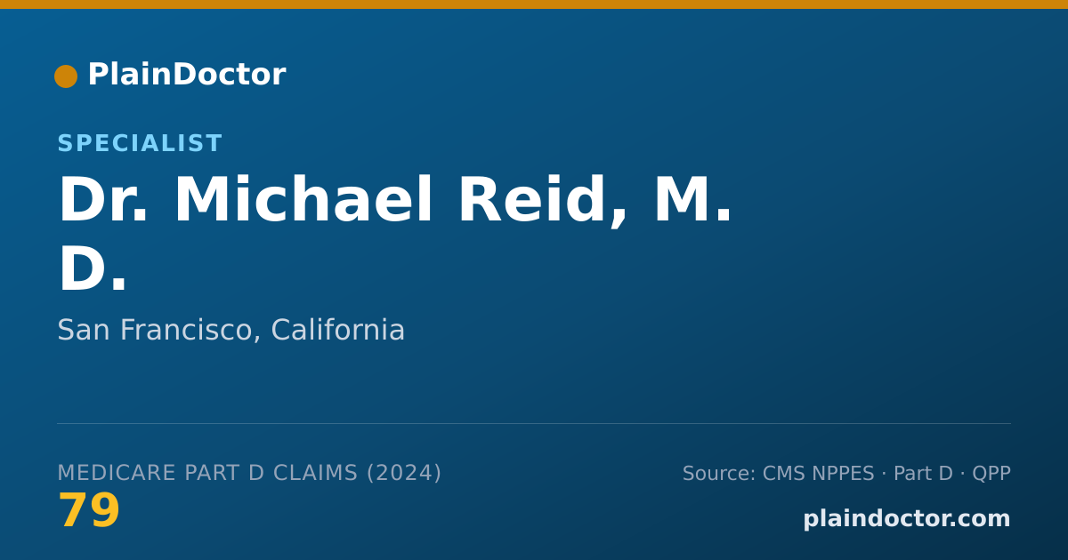 Shareable card for Michael Reid, M. D. - Specialist, San Francisco, CA