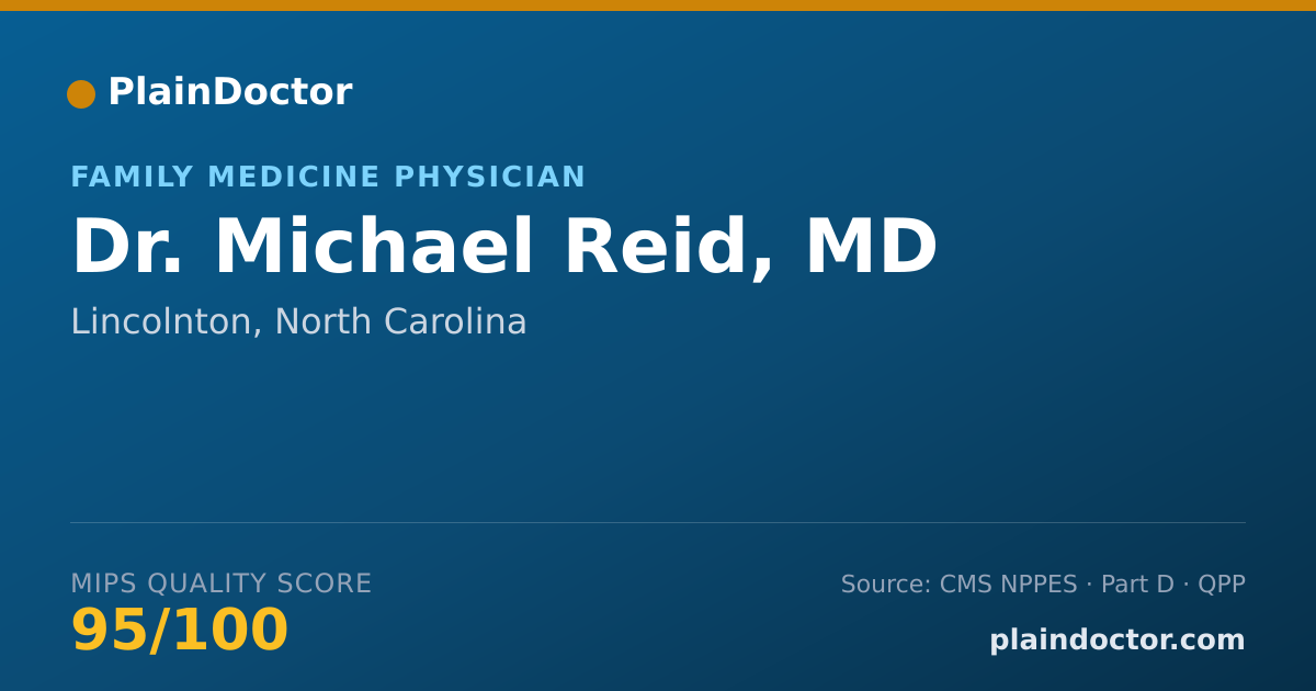 Shareable card for Michael Reid, MD - Family Medicine Physician, Lincolnton, NC