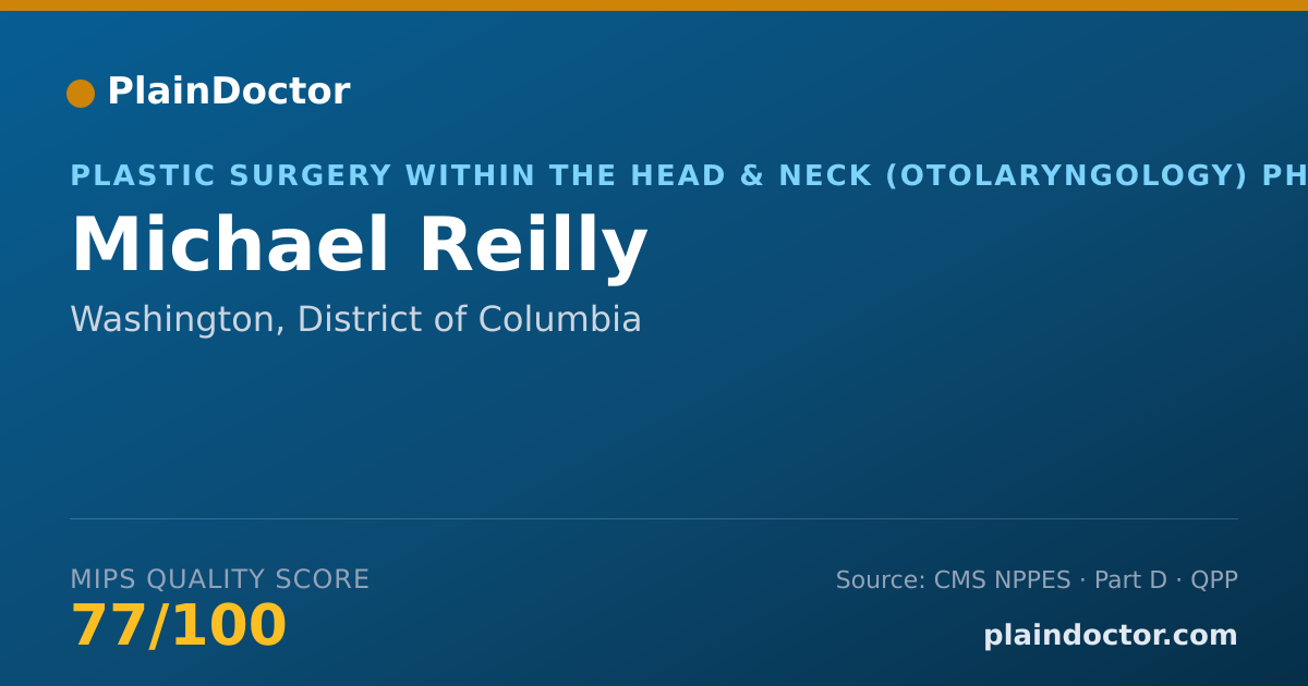 Shareable card for Michael Reilly - Plastic Surgery within the Head & Neck (Otolaryngology) Physician, Washington, DC
