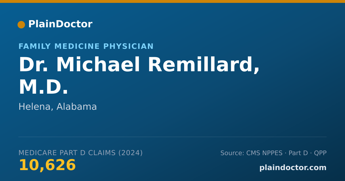 Shareable card for Michael Remillard, M.D. - Family Medicine Physician, Helena, AL