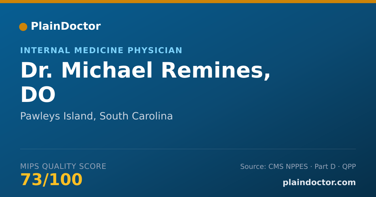Shareable card for Michael Remines, DO - Internal Medicine Physician, Pawleys Island, SC