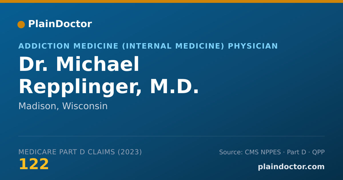 Shareable card for Michael Repplinger, M.D. - Addiction Medicine (Internal Medicine) Physician, Madison, WI