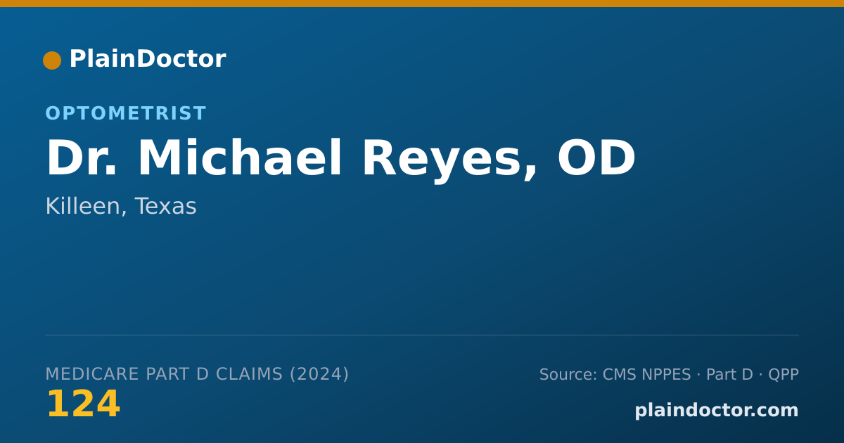 Shareable card for Michael Reyes, OD - Optometrist, Killeen, TX