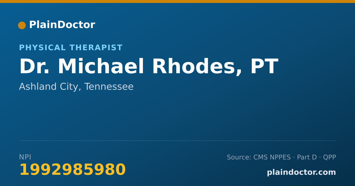 Shareable card for Michael Rhodes, PT - Physical Therapist, Ashland City, TN