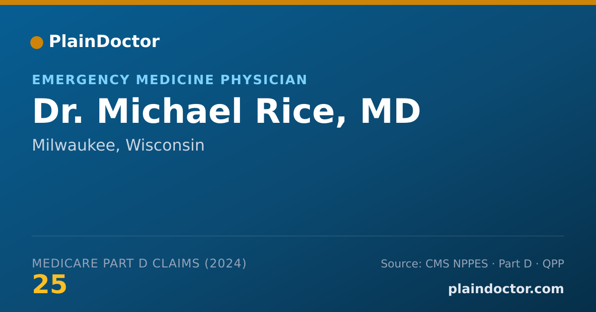 Shareable card for Michael Rice, MD - Emergency Medicine Physician, Milwaukee, WI