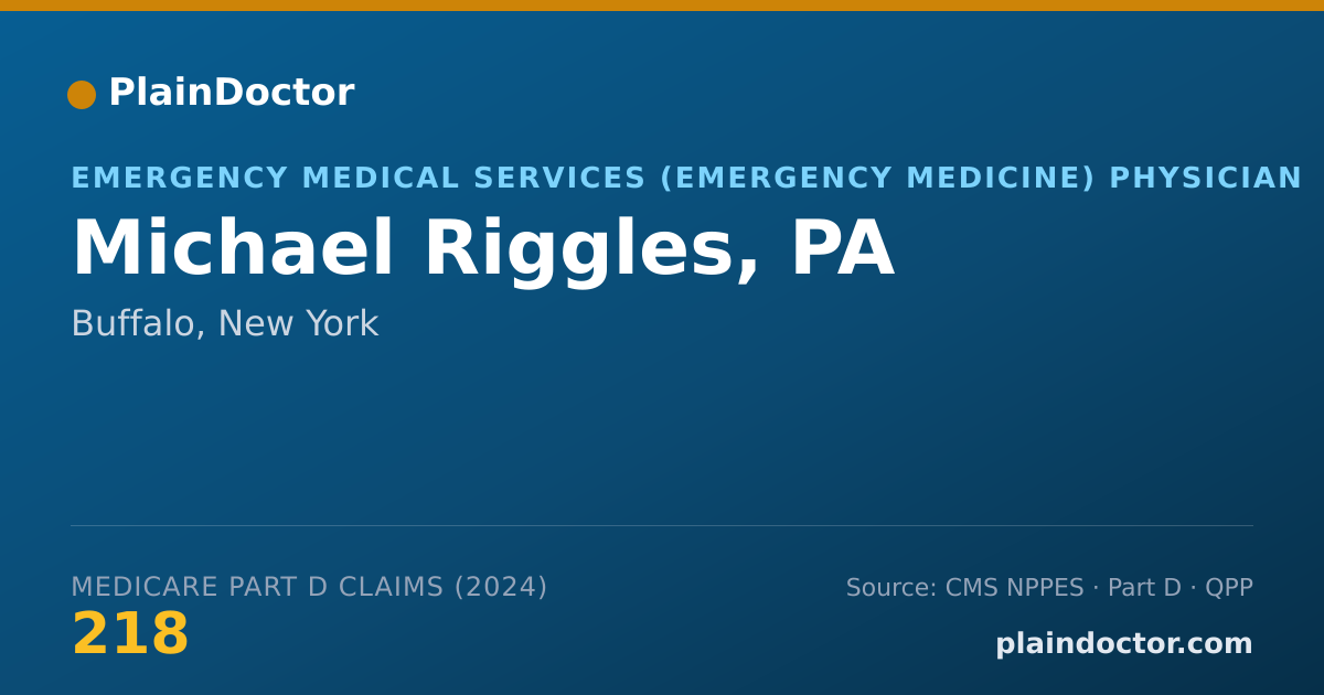 Shareable card for Michael Riggles, PA - Emergency Medical Services (Emergency Medicine) Physician, Buffalo, NY