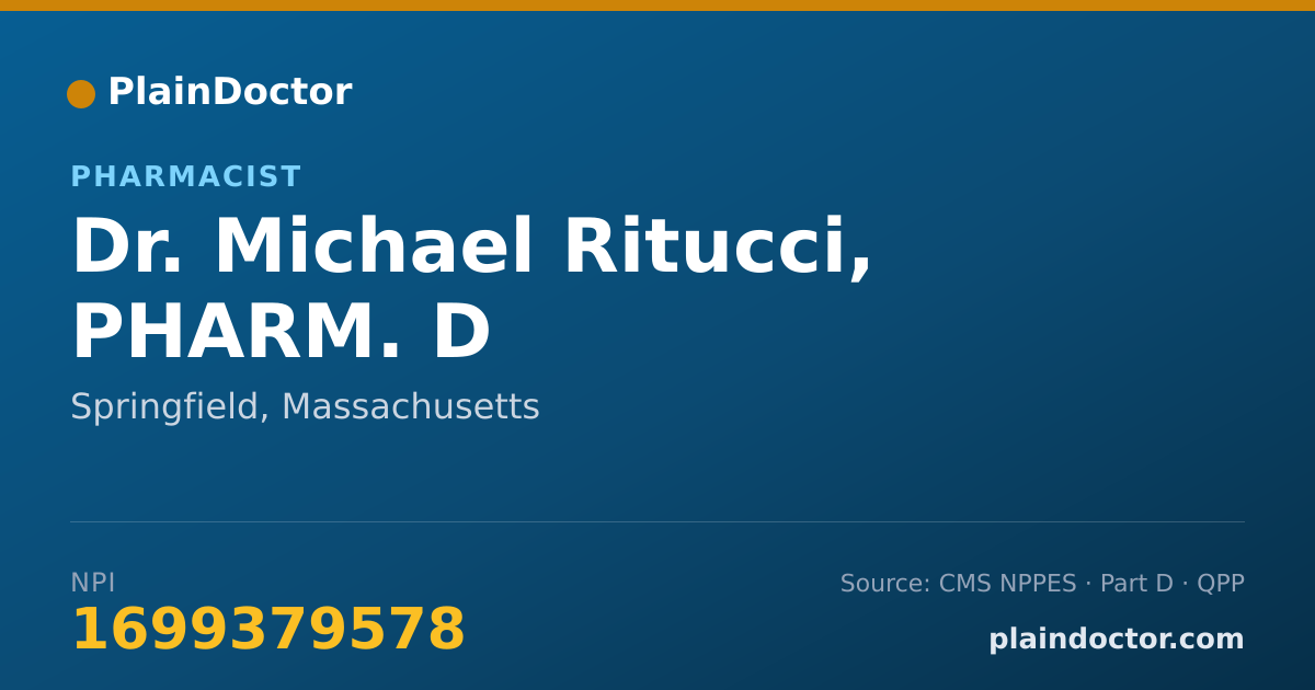 Shareable card for Michael Ritucci, PHARM. D - Pharmacist, Springfield, MA