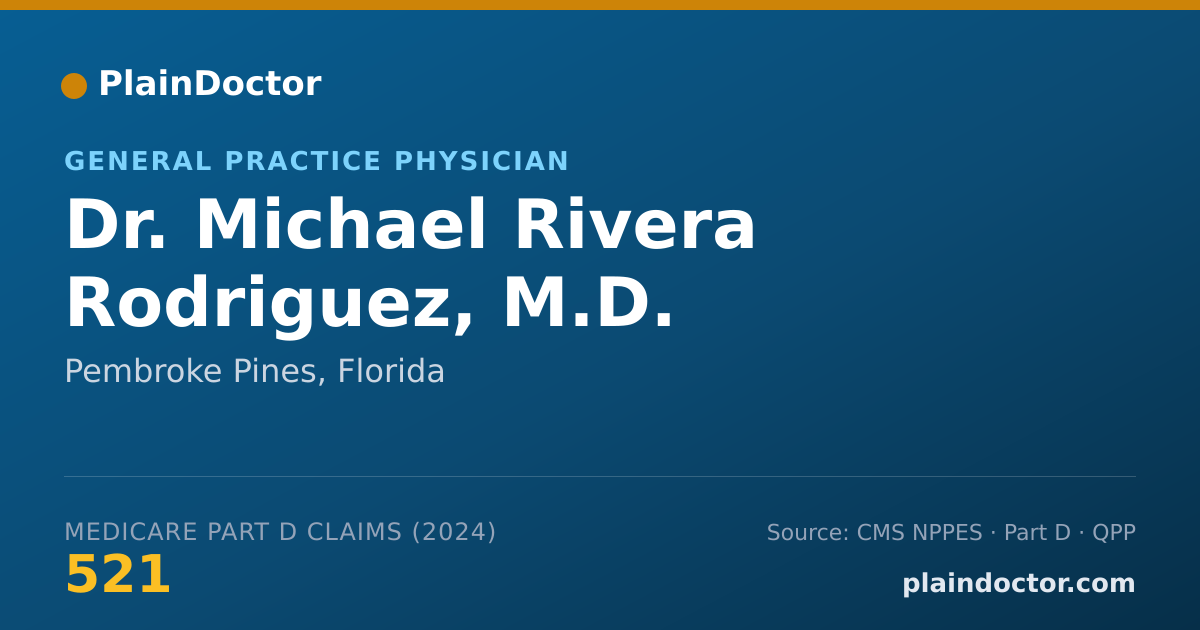 Shareable card for Michael Rivera Rodriguez, M.D. - General Practice Physician, Pembroke Pines, FL