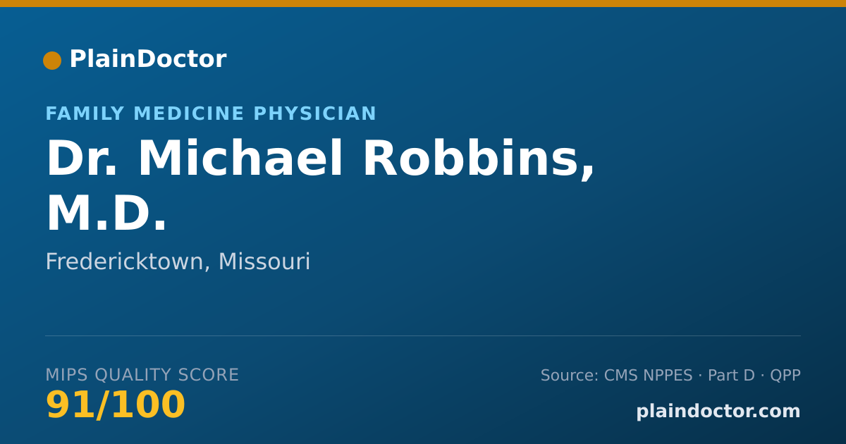 Shareable card for Michael Robbins, M.D. - Family Medicine Physician, Fredericktown, MO