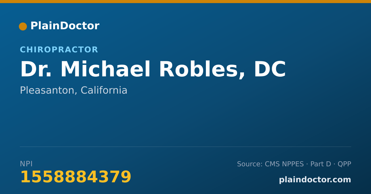 Shareable card for Michael Robles, DC - Chiropractor, Pleasanton, CA