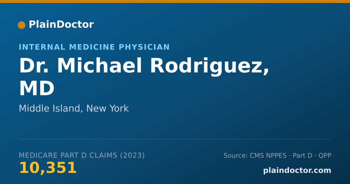 Shareable card for Michael Rodriguez, MD - Internal Medicine Physician, Middle Island, NY