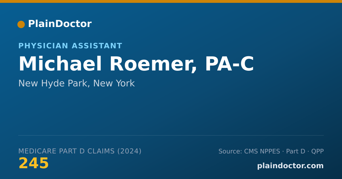 Shareable card for Michael Roemer, PA-C - Physician Assistant, New Hyde Park, NY