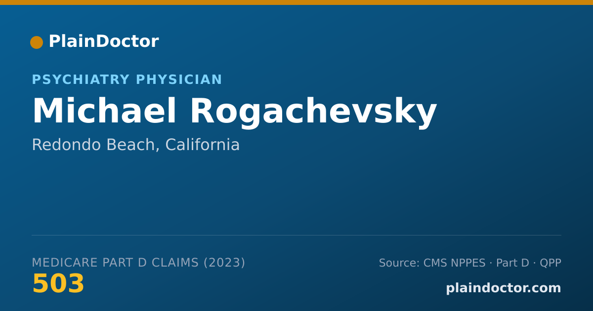 Shareable card for Michael Rogachevsky - Psychiatry Physician, Redondo Beach, CA