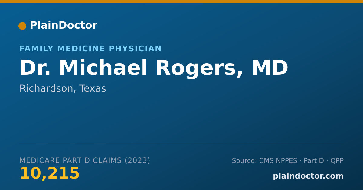 Shareable card for Michael Rogers, MD - Family Medicine Physician, Richardson, TX