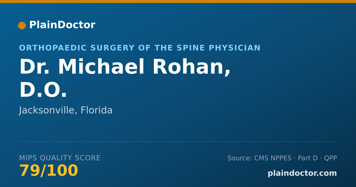 Shareable card for Michael Rohan, D.O. - Orthopaedic Surgery of the Spine Physician, Jacksonville, FL
