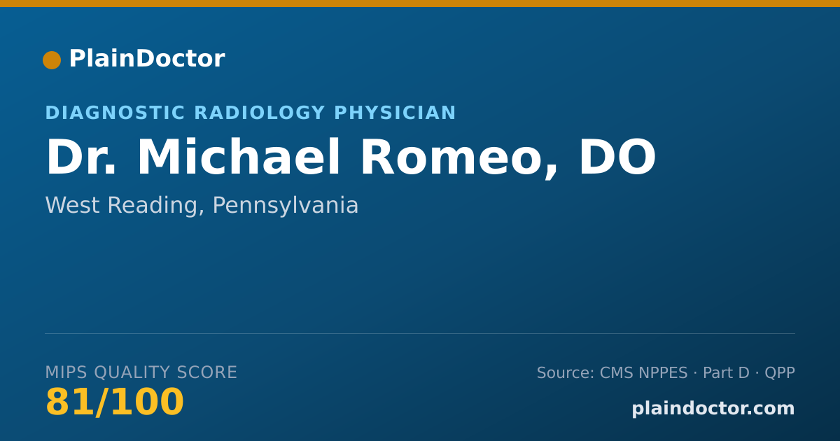 Shareable card for Michael Romeo, DO - Diagnostic Radiology Physician, West Reading, PA