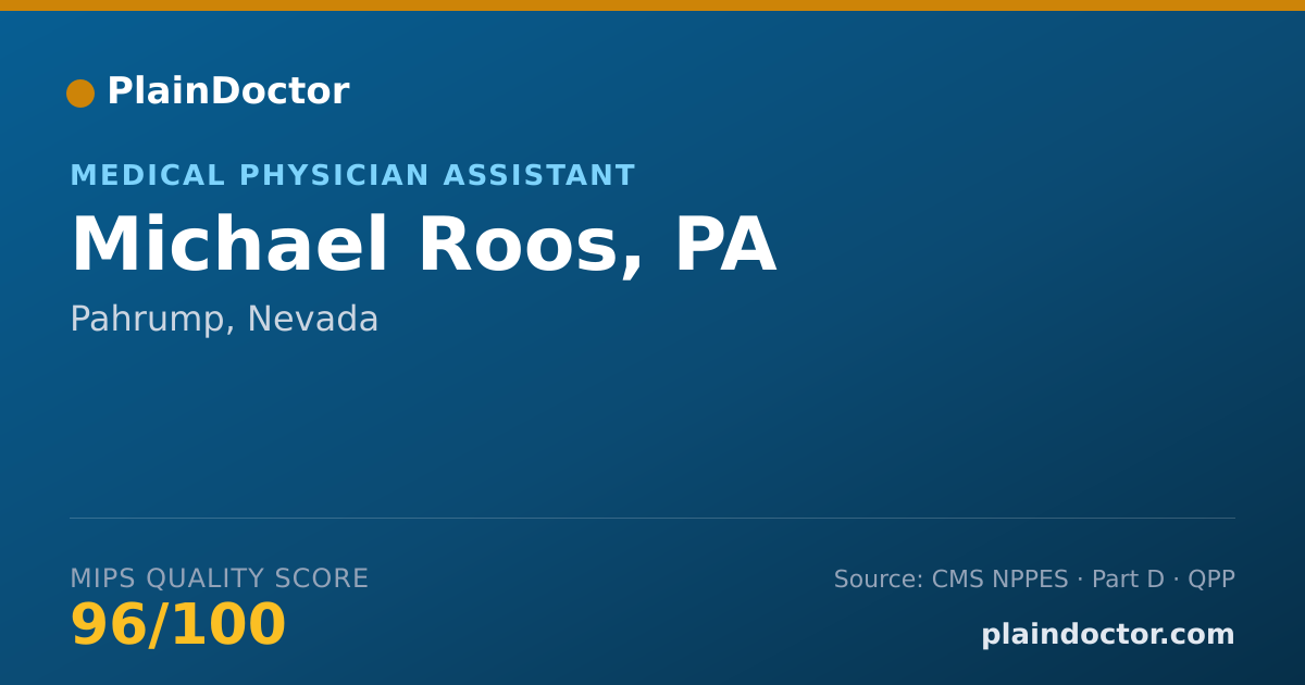 Shareable card for Michael Roos, PA - Medical Physician Assistant, Pahrump, NV