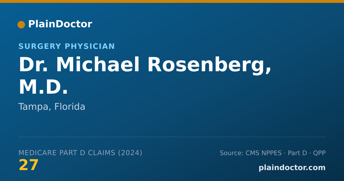 Shareable card for Michael Rosenberg, M.D. - Surgery Physician, Tampa, FL