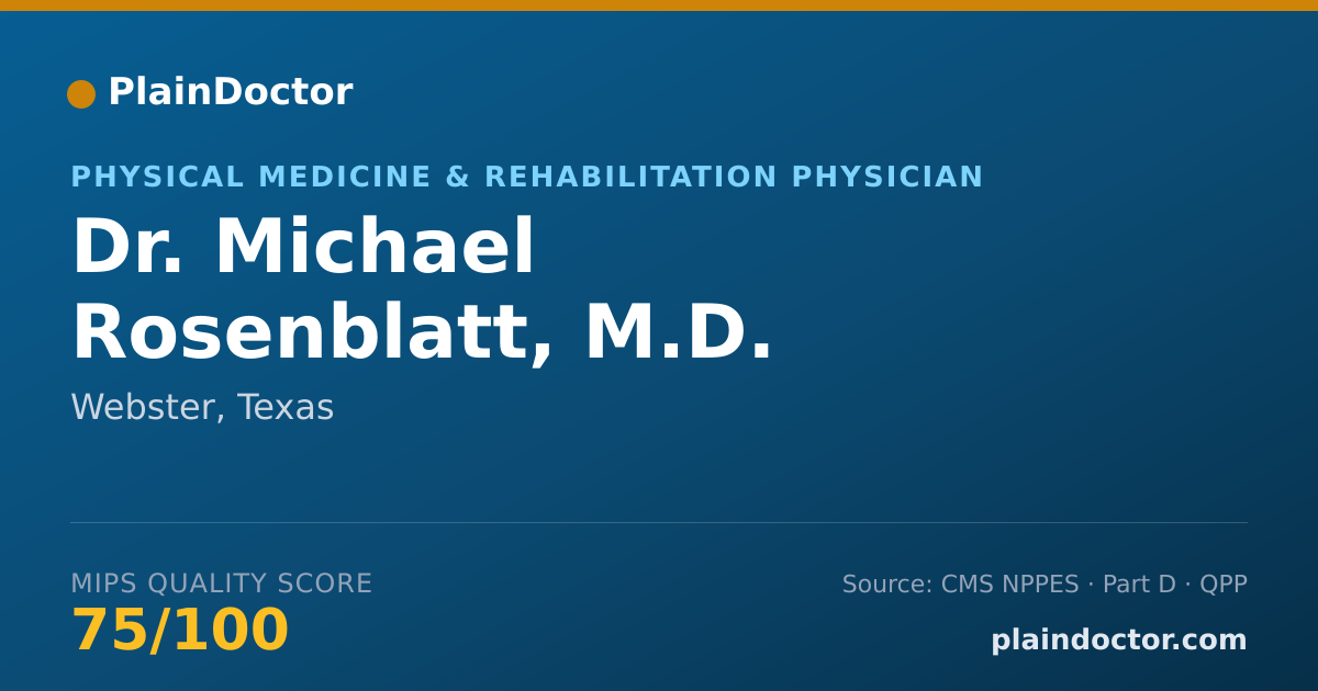 Shareable card for Michael Rosenblatt, M.D. - Physical Medicine & Rehabilitation Physician, Webster, TX