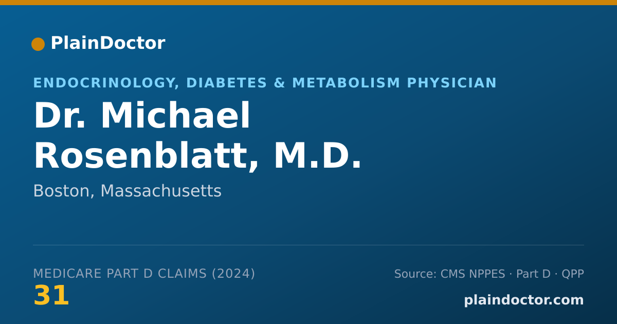 Shareable card for Michael Rosenblatt, M.D. - Endocrinology, Diabetes & Metabolism Physician, Boston, MA
