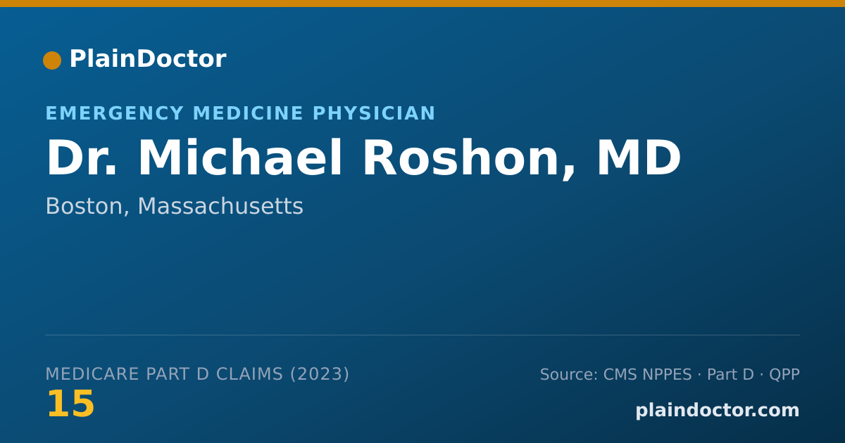 Shareable card for Michael Roshon, MD - Emergency Medicine Physician, Boston, MA